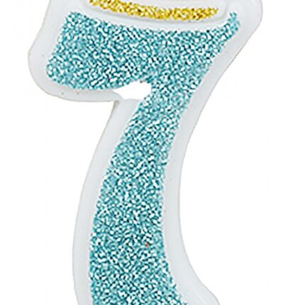Świeczka PARTY GO, cyfra 7, 6,8cm, niebieska (opakowanie 12 szt.)