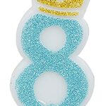 Świeczka PARTY GO, cyfra 8, 6,8cm, niebieska (opakowanie 12 szt.)