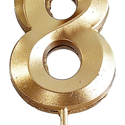 Świeczka PARTY GO, cyfra 8, 4,8cm, złota (opakowanie 24 szt.)