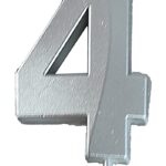 Świeczka PARTY GO, cyfra 4, 4,8cm, srebrna (opakowanie 24 szt.)