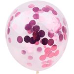 Zestaw balonów z konfetti PARTY GO, 30cm, 6 szt., różowe (opakowanie 24 szt.)