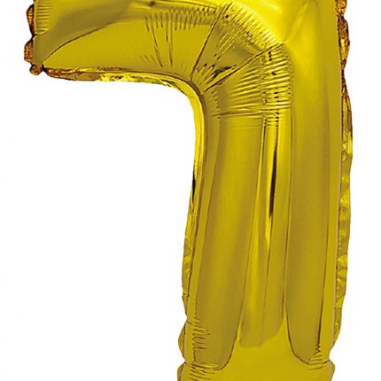 Balon foliowy PARTY GO, cyfra 7, 80cm, złoty (opakowanie 12 szt.)