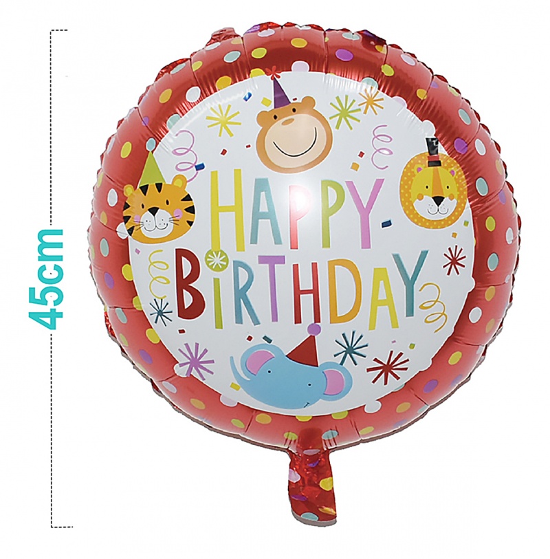 395572-407544-balon_party_go_happy_birthday_animal_45cm_1_-800w Balon PARTY GO Happy Birthday, animal, 45cm, 1 szt., mix kolorów (opakowanie 12 szt.) - obrazek 1