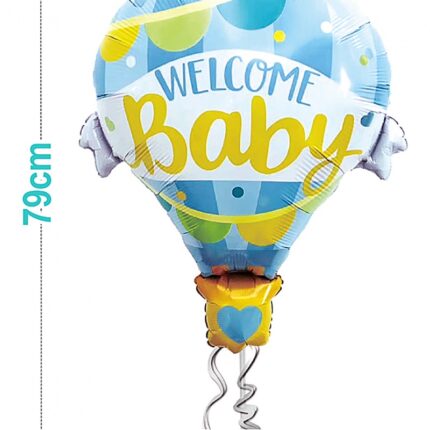 Balon PARTY GO Welcome Baby, 79cm, 1 szt., niebieski (opakowanie 12 szt.)