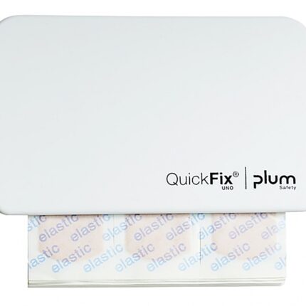 Dozownik PLUM QuickFix Uno, z wkładem plastrów elastycznych 45 szt., biały