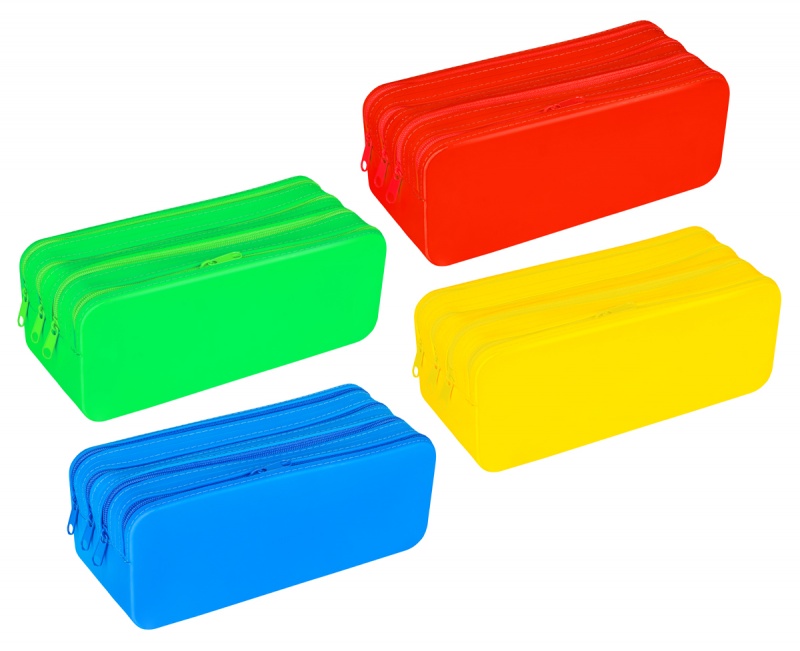 397887-409889-piornik_silikonowy_czterokomorowy_gimboo_200-800w Piórnik silikonowy czterokomorowy GIMBOO, 200x80x75mm, mix kolorów - obrazek 1