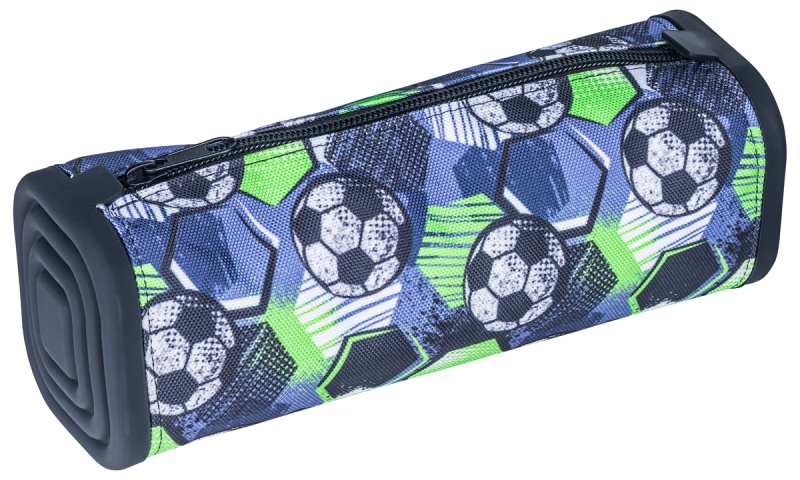 397888-409895-piornik_silikonowy_kwadratowy_gimboo_z_nadru-800w Piórnik kwadratowy GIMBOO, z nadrukiem, 210x72x72mm, piłka, czarno-zielony - obrazek 1
