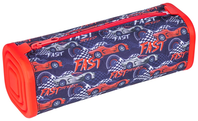 397892-409897-piornik_silikonowy_kwadratowy_gimboo_z_nadru-800w Piórnik kwadratowy GIMBOO, z nadrukiem, 210x72x72mm, samochód, czerwono-czarny - obrazek 1