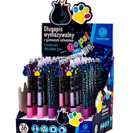 Długopis automatyczny wymazywalny z gumowym uchwytem 0,5 mm ASTRAPEN OOPS! CATS