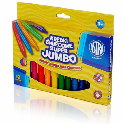 Kredki świecowe Super Jumbo okrągłe ASTRA - 12 kolorów - 14/100mm