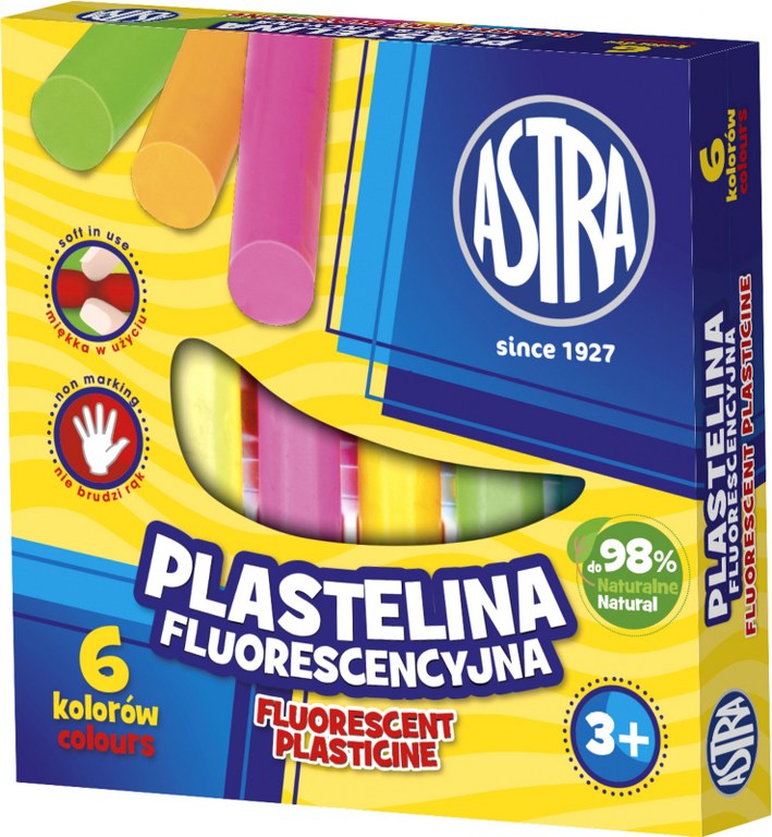 Plastelina Astra fluorescencyjna 6 kolorów Plastelina Astra fluorescencyjna 6 kolorów - obrazek 1