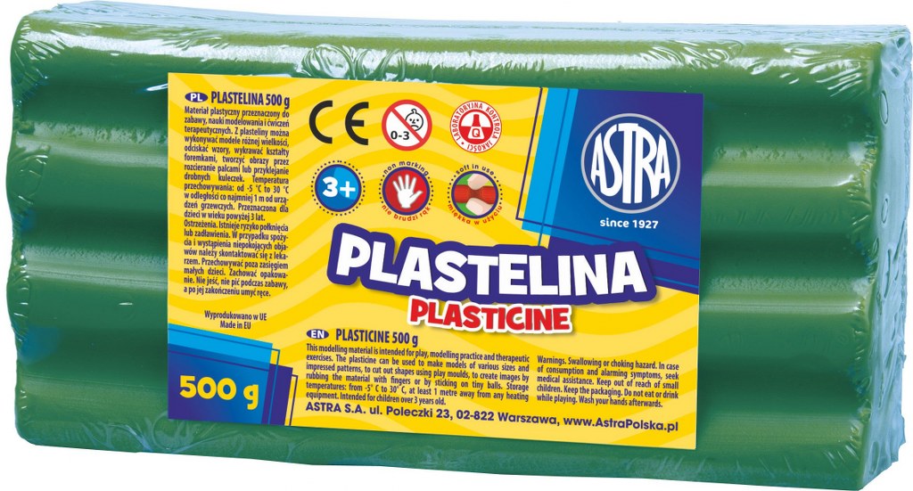 Plastelina Astra 500g zielona Plastelina Astra 500g zielona - obrazek 1
