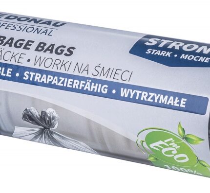 Worki na śmieci DONAU PROFESSIONAL, wytrzymałe, mocne, 160l, 10 szt., czarne