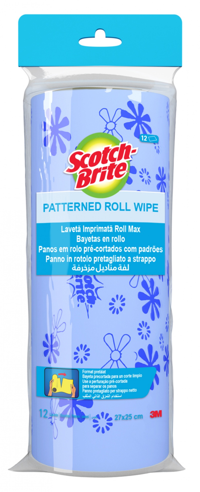 400250-411525-sciereczka_w_rolce_scotch_brite_multi_purpos-800w Ściereczka w rolce SCOTCH-BRITE Multi-purpose Super Absorbent, 12 arkuszy, mix kolorów - obrazek 1