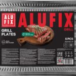 Tacki grillowe ALUFIX Fix-Grill, aluminiowe, prostokątne, 5 szt.