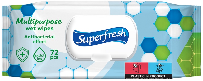 400414-409854-chusteczki_nawilzane_antybakteryjne_superfre-800w Chusteczki nawilżane antybakteryjne SUPERFRESH, z klapką, 72 szt. - obrazek 1