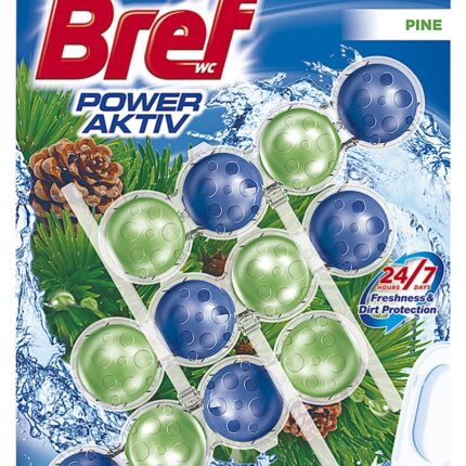Kulki myjąco-zapachowe do toalet BREF Power Aktiv Pine, 3x50g