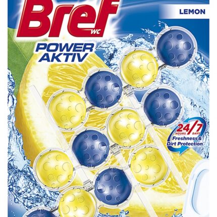 Kulki myjąco-zapachowe do toalet BREF Power Aktiv Lemon, 3x50g