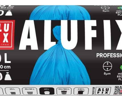 Worki na śmieci ALUFIX Professional, HDPE, 60x80cm, 8 μm, 60l, 40 szt., niebieskie