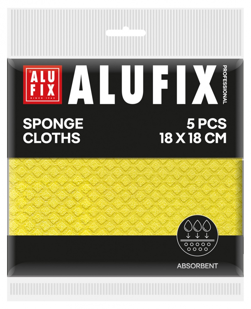 401490-412270-sciereczki_gabkowe_alufix_professional_18x18-800w Ściereczki gąbkowe ALUFIX Professional, 18x18cm, 5 szt., żółte - obrazek 1