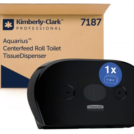 Dozownik podwójny do papieru toaletowego KIMBERLY-CLARK, 7187, centralne odwijanie, czarny