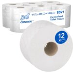 Papier toaletowy SCOTT Control, centralne odwijanie, 2-warstwowy, 204m, 12 rolek x 833 listki, biały