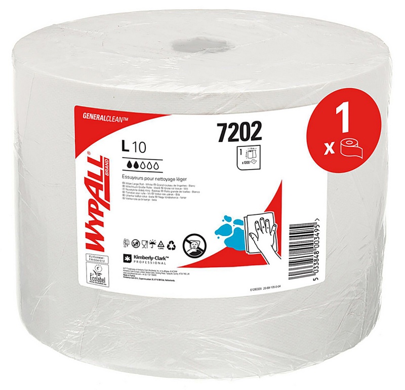 401731-412254-czysciwo_w_roli_wypall_l10_general_clean_1_w-800w-1 Czyściwo w roli WYPALL L10 General Clean, 1-warstwowe, 1000 listków, białe - obrazek 1