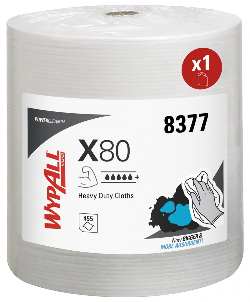 401778-412249-czysciwo_w_roli_wypall_x80_power_clean_wlokn-800w-1 Czyściwo w roli WYPALL X80 Power Clean, włókninowe, 154,7m, 455 listków, białe - obrazek 1