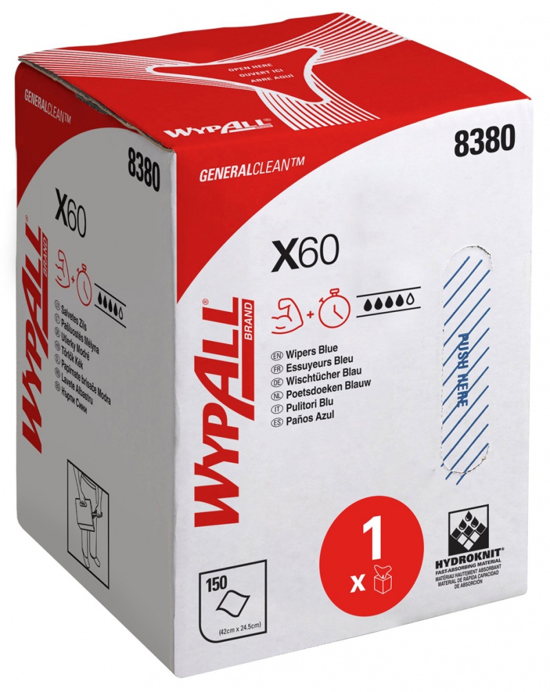 401780-412246-czysciwo_w_roli_wypall_x60_general_clean_cen-800w-1 Czyściwo w roli WYPALL X60 General Clean, centralne odwijanie, włókninowe, 150 listków, niebieskie - obrazek 1