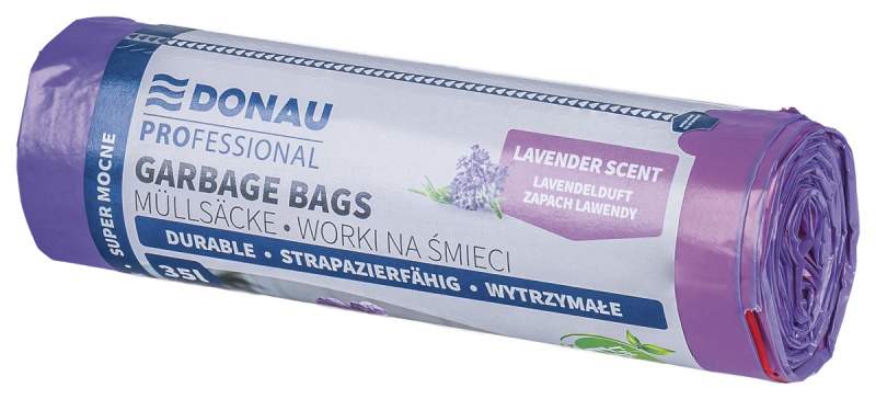 402842-412512-worki_na_smieci_donau_professional_wytrzymal-800w Worki na śmieci DONAU PROFESSIONAL, wytrzymałe, super mocne, z taśmą, 35l, 15 szt., zapach lawendy, fioletowe - obrazek 1
