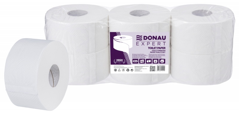 404506-413273-papier_toaletowy_celulozowy_donau_expert_jum-800w Papier toaletowy celulozowy DONAU EXPERT Jumbo, 2-warstwowy, 400 listków, 6szt., biały - obrazek 1