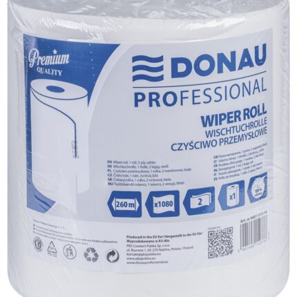 Czyściwo przemysłowe DONAU PROFESSIONAL, 2-warstwowe, 1080 listków, białe