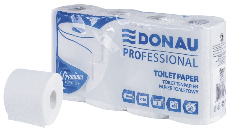 404526-413276-papier_toaletowy_celulozowy_donau_profession-800w Papier toaletowy celulozowy DONAU PROFESSIONAL, 3-warstwowy, 150 listków, 8szt., biały - obrazek 1