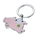 Brelok TROIKA Lucky Pig, emaliowany metal, różowy
