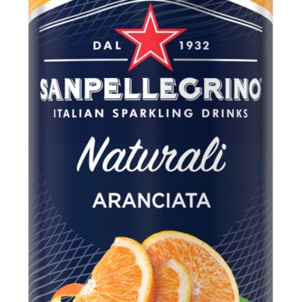 Napój Aranciata SANPELLEGRINO, delikatny gaz, puszka, 0,33l, kaucja (opakowanie 24 szt.)