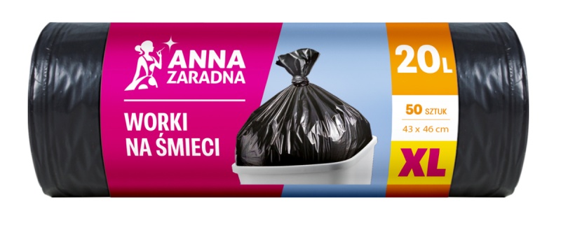 405391-414732-worki_na_smieci_anna_zaradna_xl_wytrzymale_2-800w-1 Worki na śmieci ANNA ZARADNA XL, wytrzymałe, 20l, 50 szt., czarne - obrazek 1