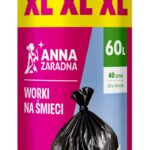 Worki na śmieci ANNA ZARADNA XL, wytrzymałe, 60l, 40 szt., czarne