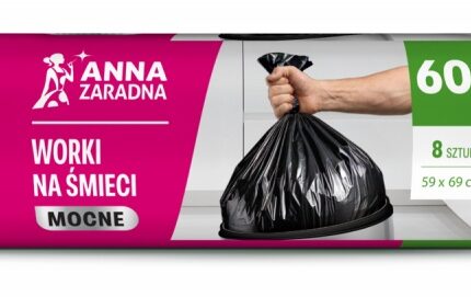 Worki na śmieci ANNA ZARADNA, mocne, 60l, 8 szt., czarne