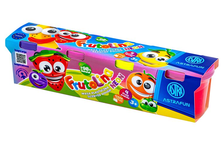 Masa plastyczna Frutolina zestaw Neon Astra Fun 100g. x 4 szt. Masa plastyczna Frutolina zestaw Neon Astra Fun 100g. x 4 szt. - obrazek 1