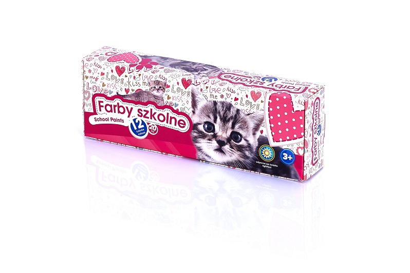 Farby szkolne Kotki 12 kol x 20 ml Farby szkolne Kotki 12 kol x 20 ml - obrazek 1
