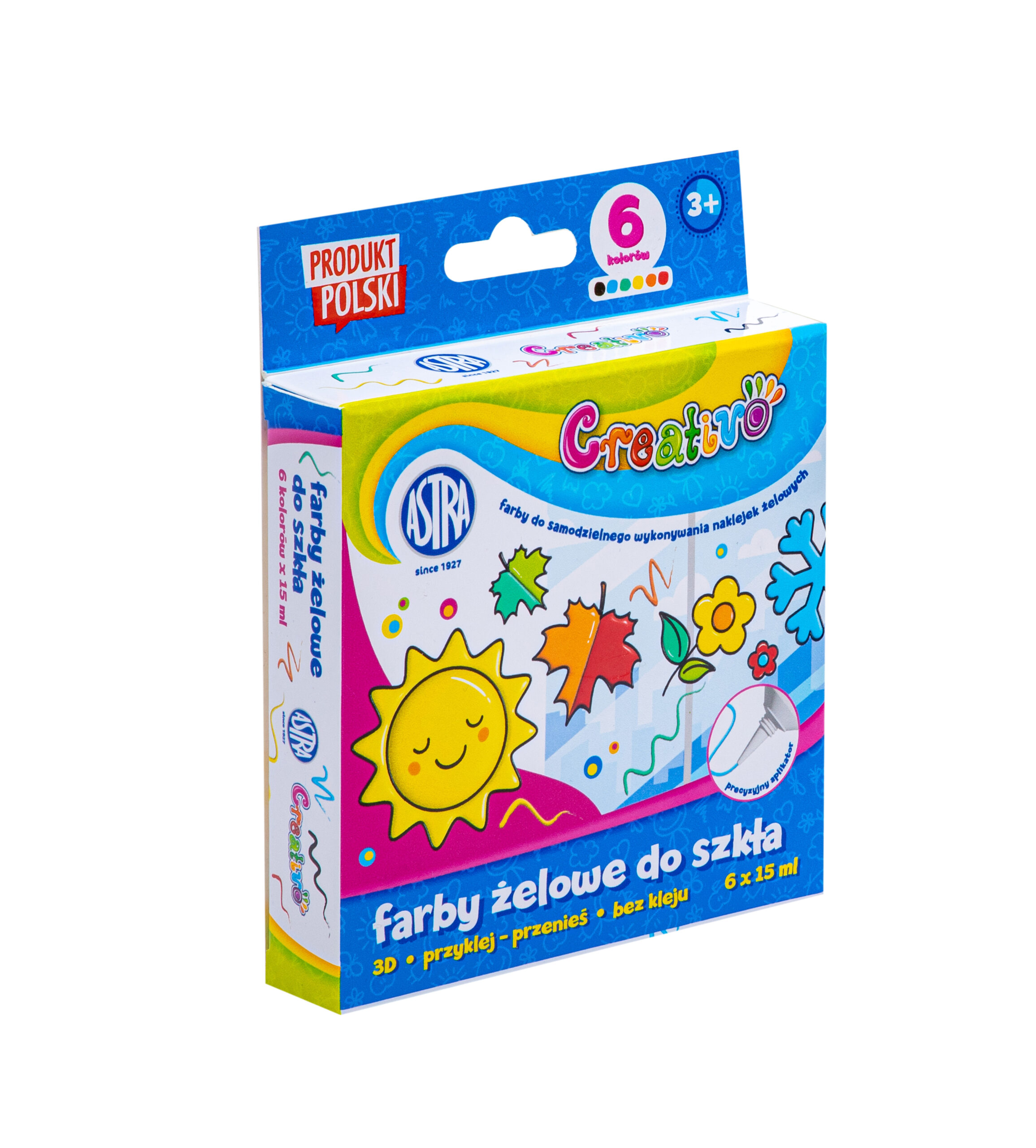 Farby do tworzenia naklejek żelowych, CREATIVO zest. 6 kol x 15 ml Farby do tworzenia naklejek żelowych, CREATIVO zest. 6 kol x 15 ml - obrazek 1