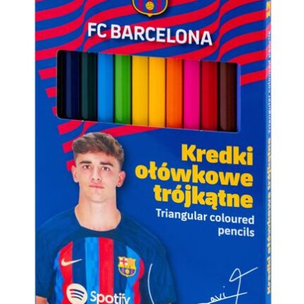 Kredki ołówkowe trójkątne FC BARCELONA - 12 kolorów