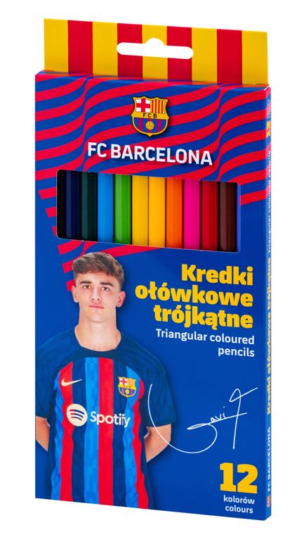 Kredki ołówkowe trójkątne FC BARCELONA - 12 kolorów Kredki ołówkowe trójkątne FC BARCELONA - 12 kolorów - obrazek 1