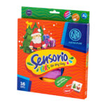 Lekka masa plastyczna Sensorio Kids - 16 kol. miks wzorów: Mikołaj, Bałwanek, Elf