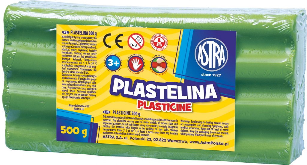 Plastelina Astra 500g zielona jasna Plastelina Astra 500g zielona jasna - obrazek 1
