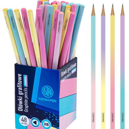 Ołówki grafitowe trójkątne HB ASTRAPEN - Ombre - 48 szt. drum
