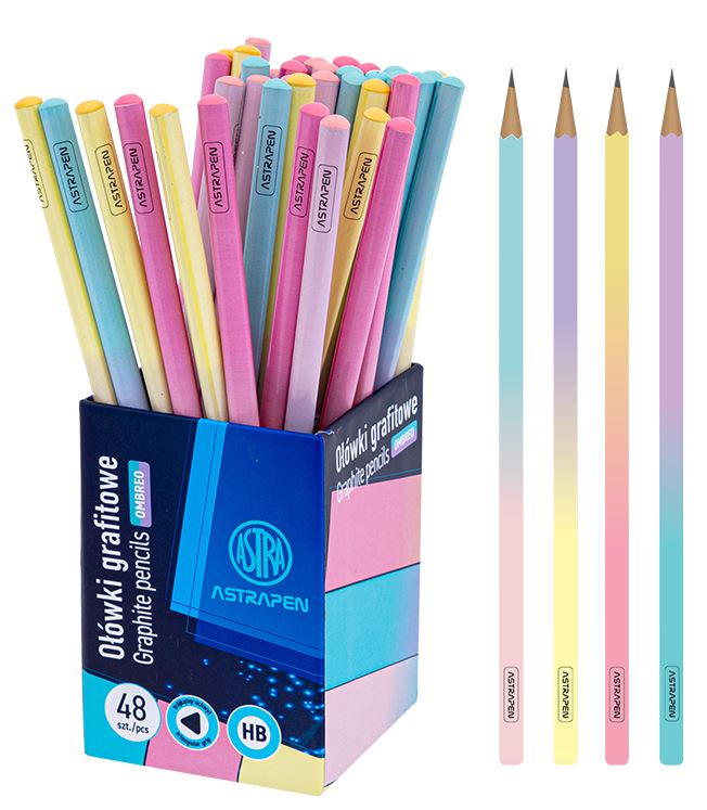 Ołówki grafitowe trójkątne HB ASTRAPEN - Ombre - 48 szt. drum Ołówki grafitowe trójkątne HB ASTRAPEN - Ombre - 48 szt. drum - obrazek 1