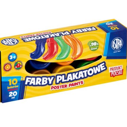 Farby plakatowe Astra 10 kol x 20 ml STANDARD BOX