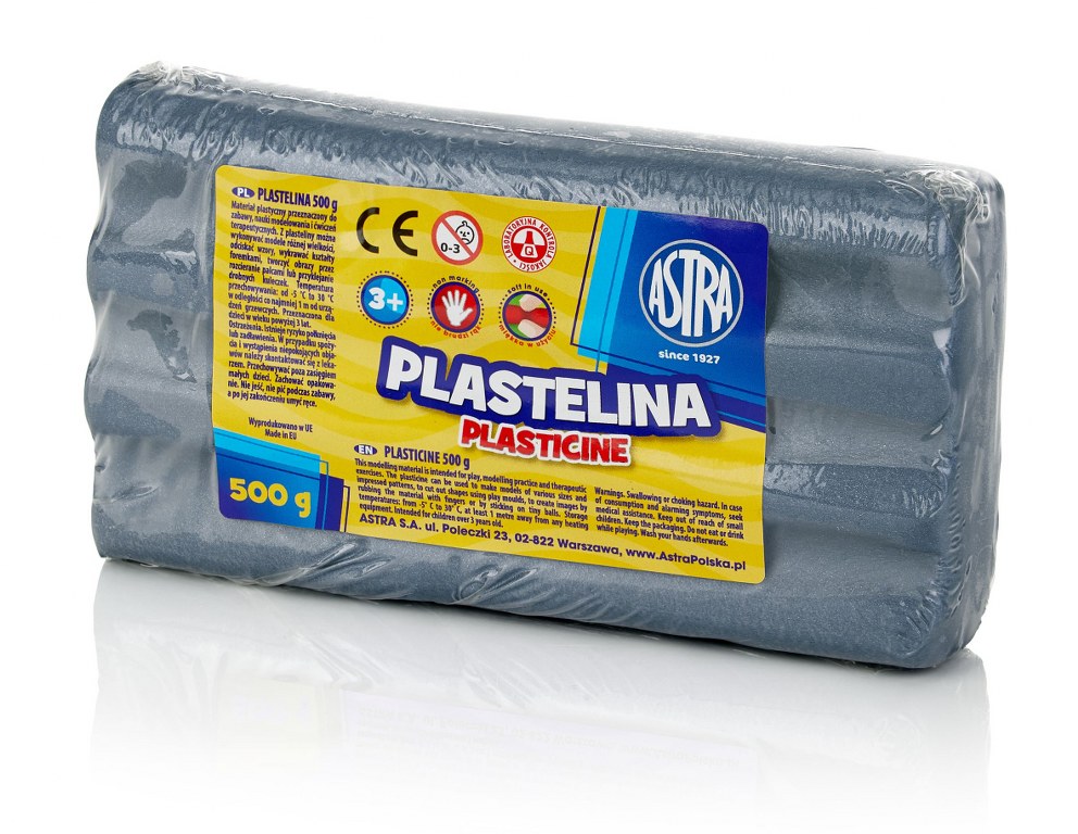 Plastelina metaliczna Astra 500g srebrna Plastelina metaliczna Astra 500g srebrna - obrazek 1