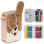 Piórnik podwójny z wyposażeniem ASTRABAG FLUFFY PUPPY, AC21